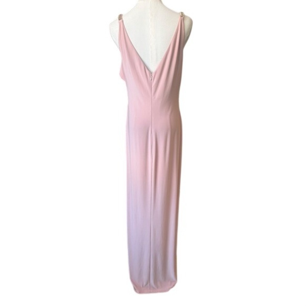 Lauren Ralph Lauren Jersey Ruffle Embellished Formal Dress Size 8 Elegant Glam - Picture 9 of 11